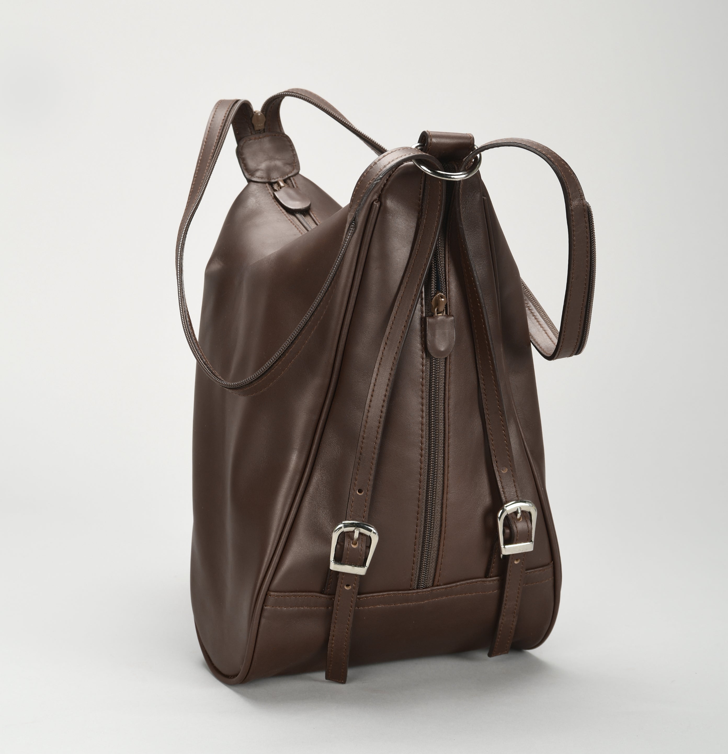 EastbornLeatherSecureTravelBagChocolate